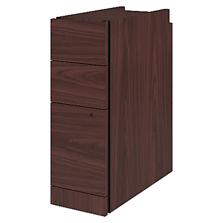 HON® 10500 Series™ Laminate Pedestal, Narrow Box/Box/File, 28"H x 9 1/2"W x 22 3/4"D, Mahogany