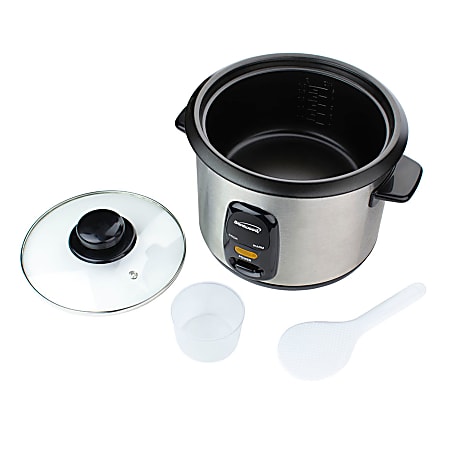 Brentwood 8 Cup Rice Cooker With Steamer Silver - Office Depot