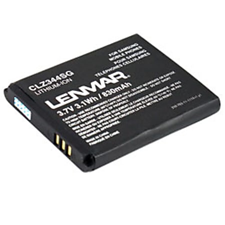 Lenmar® CLZ344SG Lithium-Ion Cellular Phone Battery, 3.7 Volts, 830 mAh Capacity