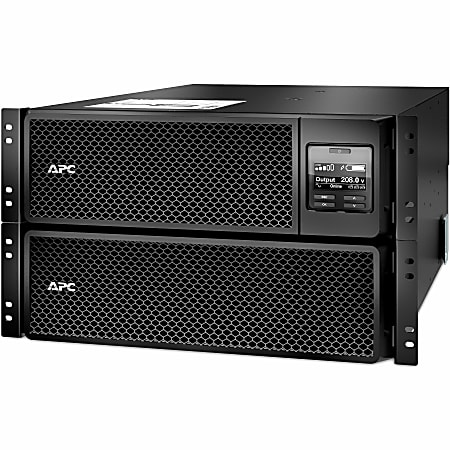 APC by Schneider Electric Smart-UPS SRT 10000VA RM 208V - 6U Rack-mountable - 1.50 Hour Recharge - 4 Minute Stand-by - 208 V Input - 208 V AC Output - Sine Wave - 2 x NEMA L6-30R, 4 x NEMA L6-20R - 6 x Battery/Surge Outlet