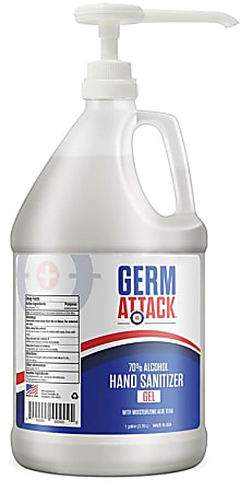 Germ Attack® Antibacterial Gel Hand Sanitizer, Unscented, 1 Gallon Pump Bottle