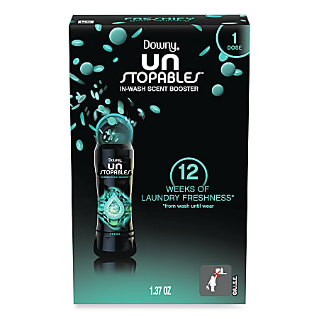 Downy Unstopables In-Wash Scent Booster Beads, Fresh Scent, 1.37 Oz, Carton Of 156 Packs
