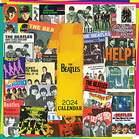 2024 TF Publishing Art & Design Wall Calendar, 12" x 12", Yellow the Beatles: a Day in the Life, January To December
