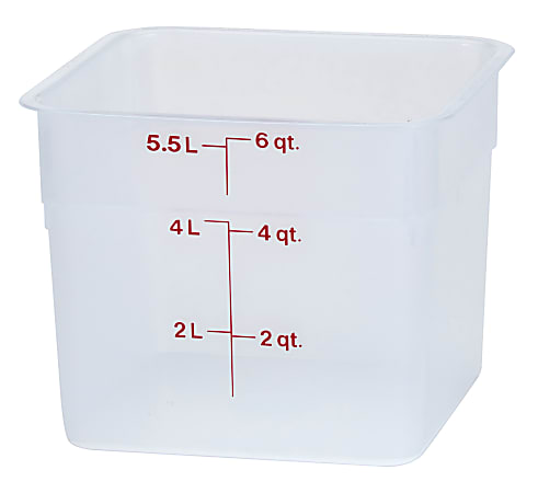 Cambro Translucent CamSquare Food Storage Containers, 6 Qt, Pack Of 6 Containers