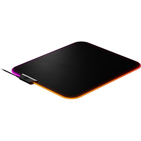 SteelSeries QcK Prism Cloth RGB Gaming Mouse Pad - 35.43" Width x 11.81" Depth - Silicon, Rubber - Anti-slip