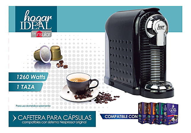 Hogar Ideal Single-Serve Capsule Coffee/Espresso Maker, Black