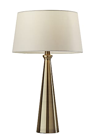 Adesso® Simplee Lucy 2-Piece Table Lamp Set, Beige Shades/Antique Brass Bases