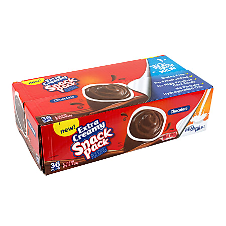 Snack Pack Pudding Variety Pack, Box Of 36 Packs