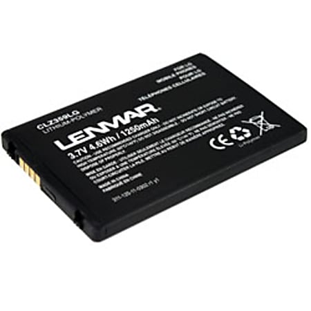 Lenmar® CLZ359LG Lithium-Polymer Cellular Phone Battery, 3.7 Volts, 1200 mAh Capacity