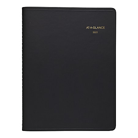 AT-A-GLANCE® Weekly 13-Month Appointment Book/Planner, 8-1/4" x 11", Black, January 2021 to January 2022, 7095005