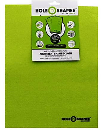 Hole N Shamee Multi-Surface Cloths, Green, Pack Of 4 Cloths