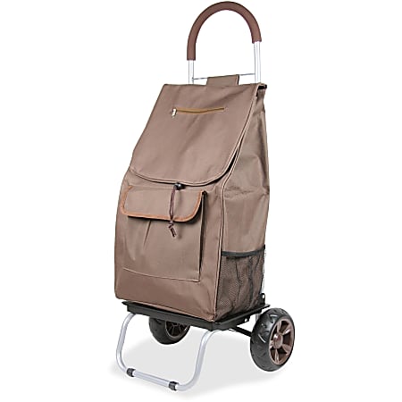 dbest Shopping Trolley Dolly - 110 lb Capacity - x 16" Width x 13" Depth x 38" Height - Aluminum Frame - Brown - 1 Each