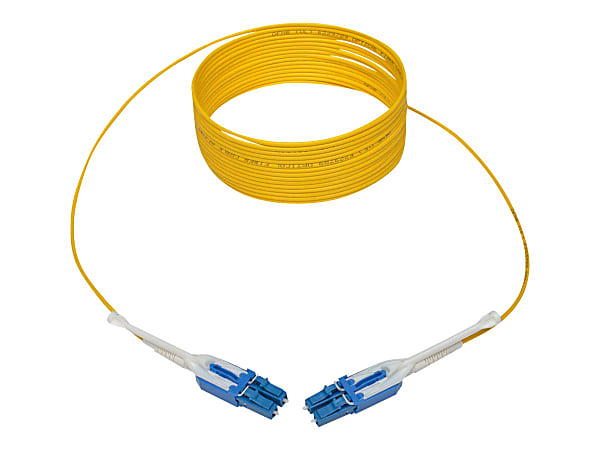Eaton Tripp Lite Series Duplex Singlemode 9/125 Fiber Patch Cable (LC/LC), Push/Pull Tabs, 5 m (16 ft.) - Patch cable - LC single-mode (M) to LC single-mode (M) - 5 m - fiber optic - duplex - 9 / 125 micron - yellow