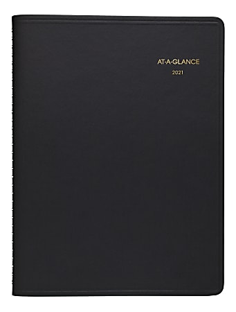 AT-A-GLANCE® Group Daily Appointment Book, 2-Person, 8" x 11", Black, January to December 2021, 7022205