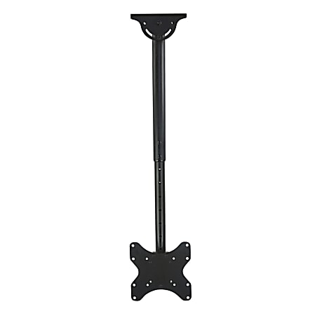 Mount-It! MI-507 Height-Adjustable Ceiling TV Mount For Screens 23 - 70", 24-5/8”H x 24”W x 5-5/8”D, Black