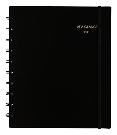 AT-A-GLANCE® Move-A-Page Weekly/Monthly Appointment Book/Planner, 8-3/4" x 11", Black, January to December 2021, 70950E05