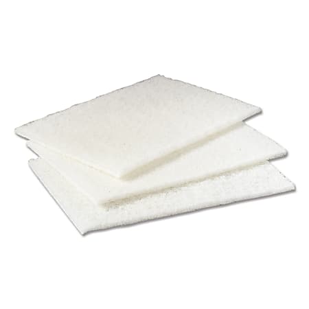 Scotch-Brite™ No. 98 Light-Duty Cleansing Pads, 6" x 9", White, Pack Of 60 Pads