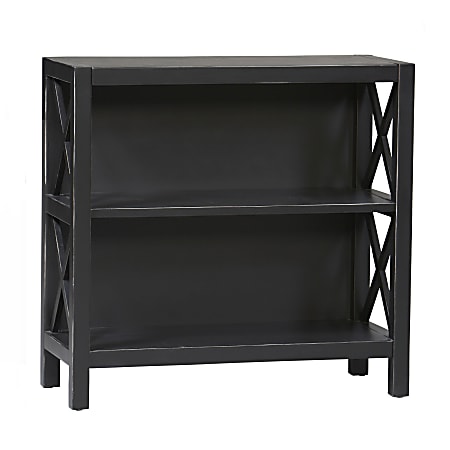 Linon Home Decor Products Anna 3-Shelf Bookcase, Black/Red