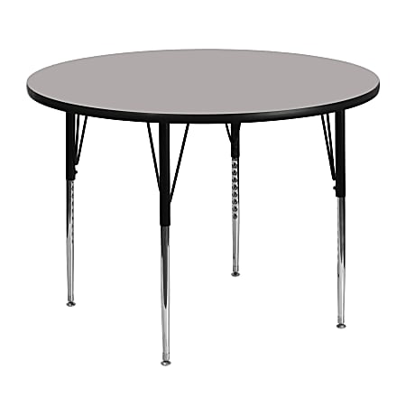 Flash Furniture 48'' Round HP Laminate Activity Table With Standard Height-Adjustable Legs, Gray