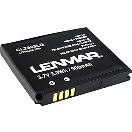 Lenmar® CLZ393LG Lithium-Ion Cellular Phone Battery, 3.7 Volts, 900 mAh Capacity