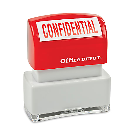 Office Depot® Brand Pre-Inked Message Stamp, "Confidential", Red
