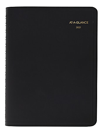 AT-A-GLANCE® Group Daily Appointment Book, 4-Person, 8" x 11", Black, January to December 2021, 7082205