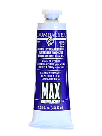 Grumbacher Max Water Miscible Oil Colors, 1.25 Oz, French Ultramarine Blue, Pack Of 2