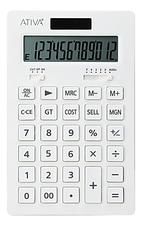 Ativa® 12-Digit Desktop Calculator With Cost And Margin, White