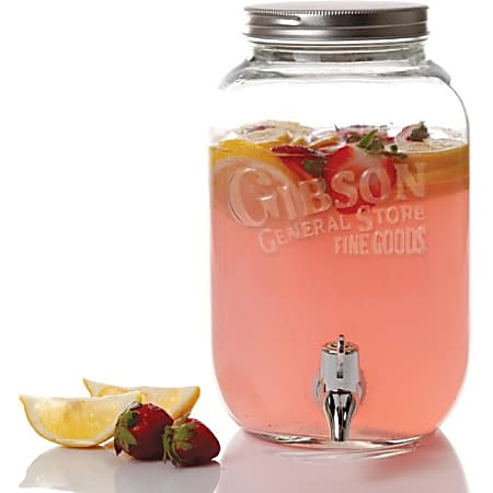Gibson Home General Store 1GL Mason Beverage Dispenser - 1 gal - Glass, Metal - Clear