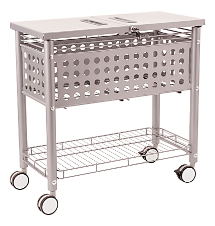 Vertiflex® File Cart With Locking Top, 29"H x 13 3/4"W x 28 1/4"D, Gray