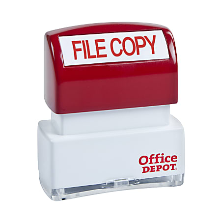 Office Depot® Brand Pre-Inked Message Stamp, "File Copy", Red