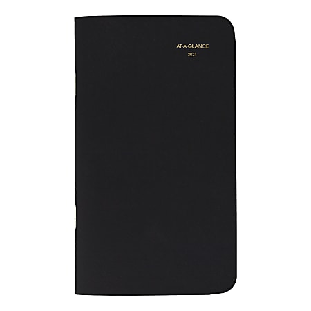 AT-A-GLANCE® 24-Month Planner, 3-1/2" x 6", Black, January 2021 to December 2022, 7002405