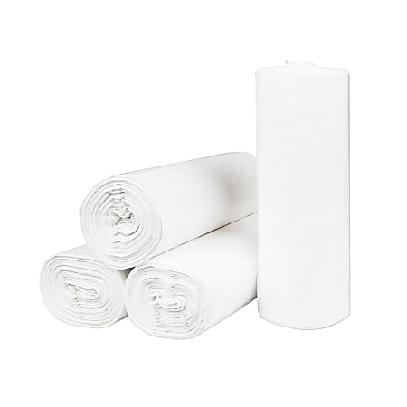 Inteplast LLDPE Can Liners, 0.5 mil, 24" x 32", White, Pack Of 500 Liners