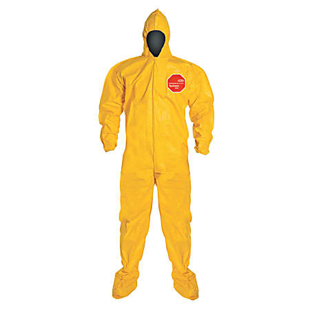 DuPont™ Tychem 2000 Tyvek® Coveralls With Attached Hood And Socks, 3XL, Yellow, Pack Of 12