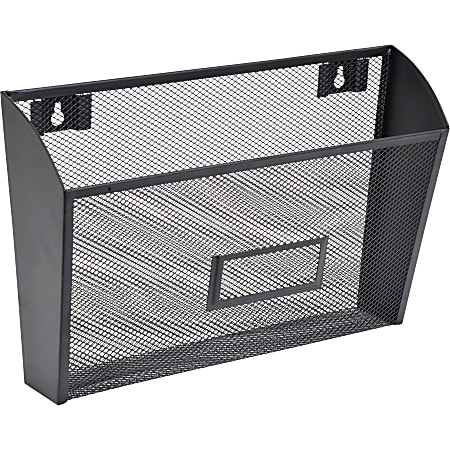 Lorell&reg; Mesh Single Wall Pocket, Letter Size, Black