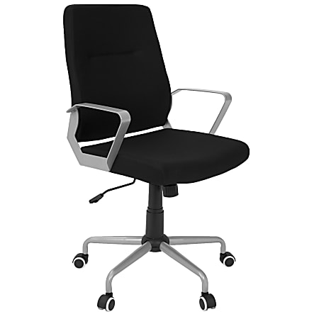 LumiSource Zip Fabric High-Back Office Chair, Black/Silver