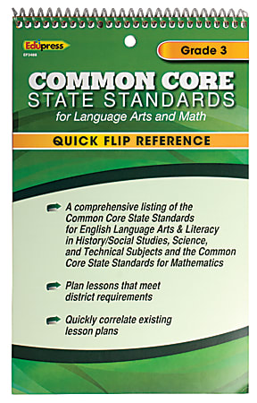 Edupress Quick Flip Reference For Common Core State Standards, Grade 3