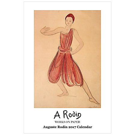 Retrospect Monthly Wall Calendar, 19 1/4" x 12 1/2", Rodin, January to December 2017