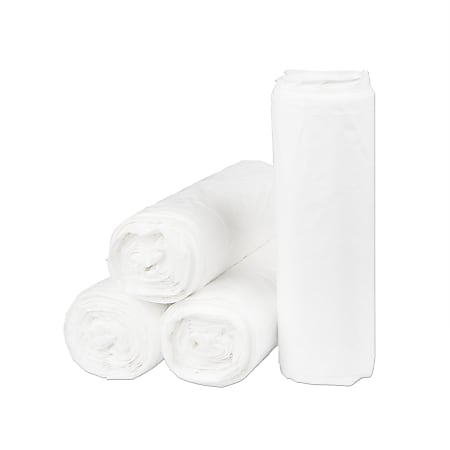 Inteplast LLDPE Can Liners, 0.8 mil, 30" x 36", White, Pack Of 200 Liners