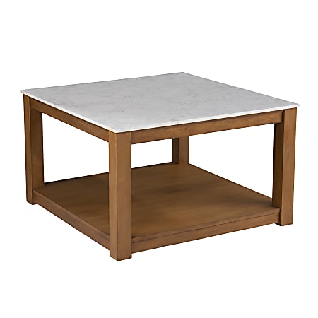SEI Furniture Chandlen Square Cocktail Table, 18-1/4"H x 30"W x 30"D, Natural/White