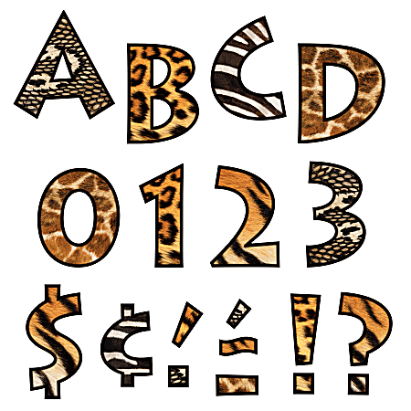 TREND Ready Letters®, Venture, 4", Animal Print, Pack Of 92