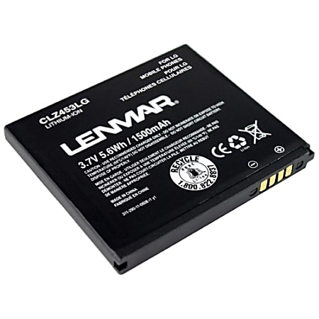 Lenmar® CLZ453LG Lithium-Ion Cellular Phone Battery, 3.7 Volts, 1500 mAh Capacity