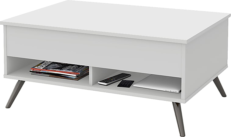 Bestar Krom Lift-Top Coffee Table, 17"H x 37-1/4"W x 26-1/2"D, White