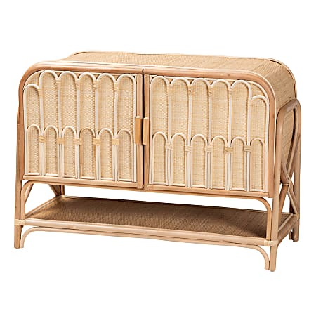 bali & pari Gitano 45"W Bohemian 2-Door Storage Cabinet, Natural