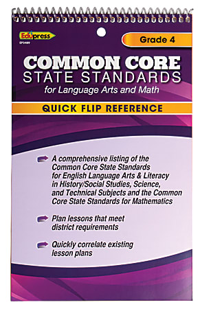 Edupress Quick Flip Reference For Common Core State Standards, Grade 4