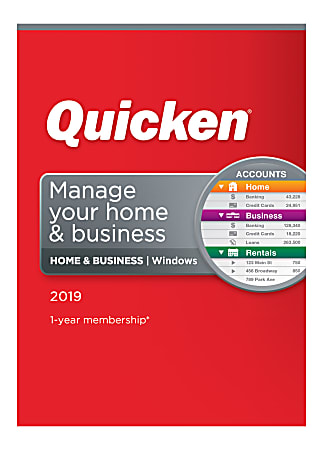 Quicken&reg; Home &amp; Business 2019 Personal Finance Software, For PC, Disc