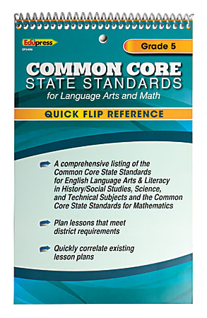 Edupress Quick Flip Reference For Common Core State Standards, Grade 5