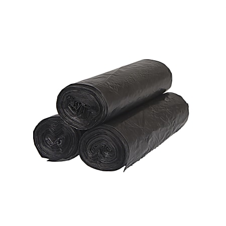 Inteplast LLDPE Can Liners, 0.58 mil, 33" x 39", Black, Pack Of 250 Liners