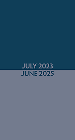 2023-2025 Willow Creek Press Checkbook 2-Year Monthly Academic Pocket Planner, 6-1/2” x 3-1/2”, Blue Duotone, July 2023 To June 2025