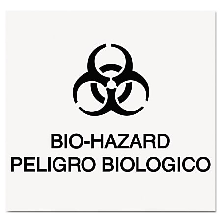 Rubbermaid® Commercial Medical Decal, RCPCL1, Biohazard, 10" x 7", Orange/White